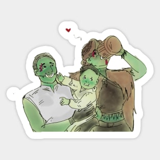 Orc Family love Sticker